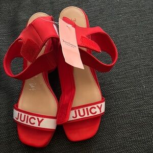 Juicy Couture Red Sandals with Bold Strap